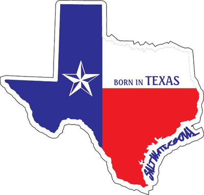 Born In Texas Decal - Red, White, and Blue - saltwater-soul
