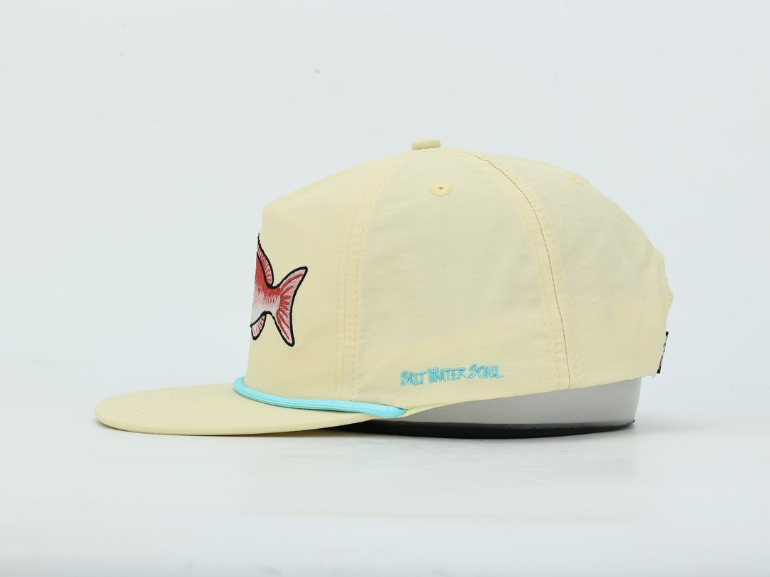 Embroidered Snapper - Yellow - Rope Hat