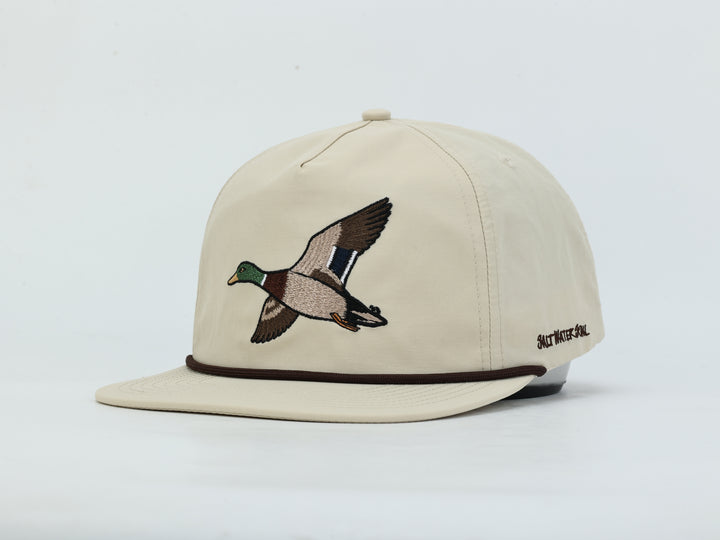 Embroidered Duck - Tan - Rope Hat