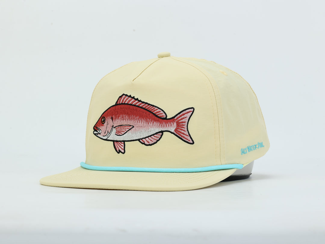 Embroidered Snapper - Yellow - Rope Hat