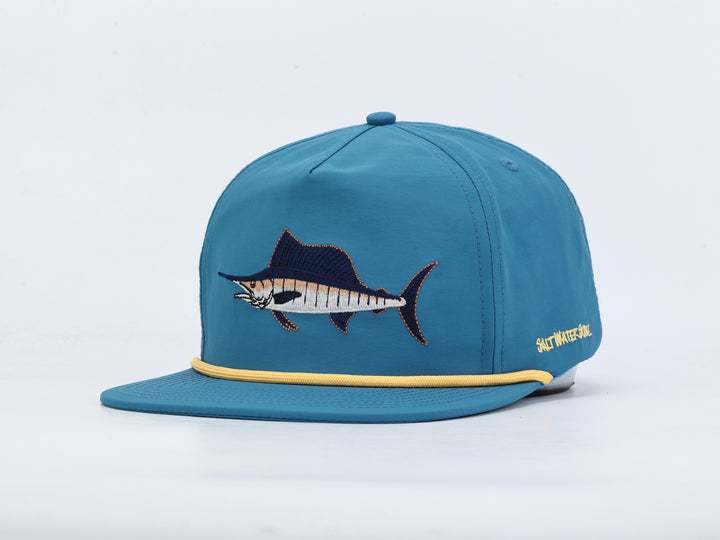 Embroidered Marlin - Blue - Rope Hat