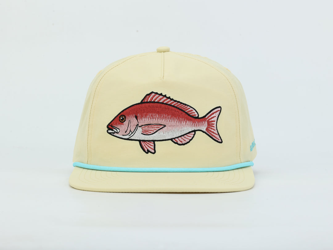 Embroidered Snapper - Yellow - Rope Hat