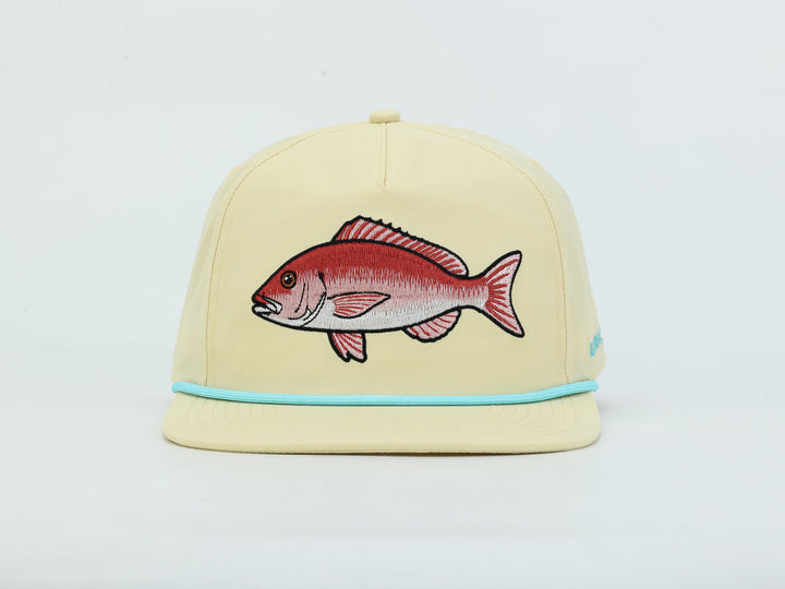 Embroidered Snapper - Yellow - Rope Hat