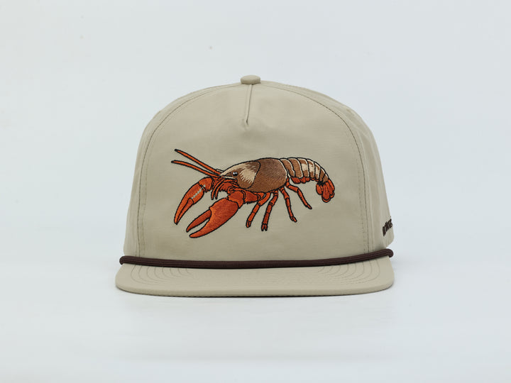 Embroidered Crawfish - Khaki - Rope Hat