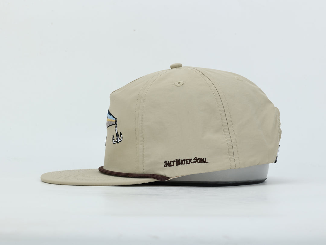 Embroidered Lure - Khaki - Rope Hat