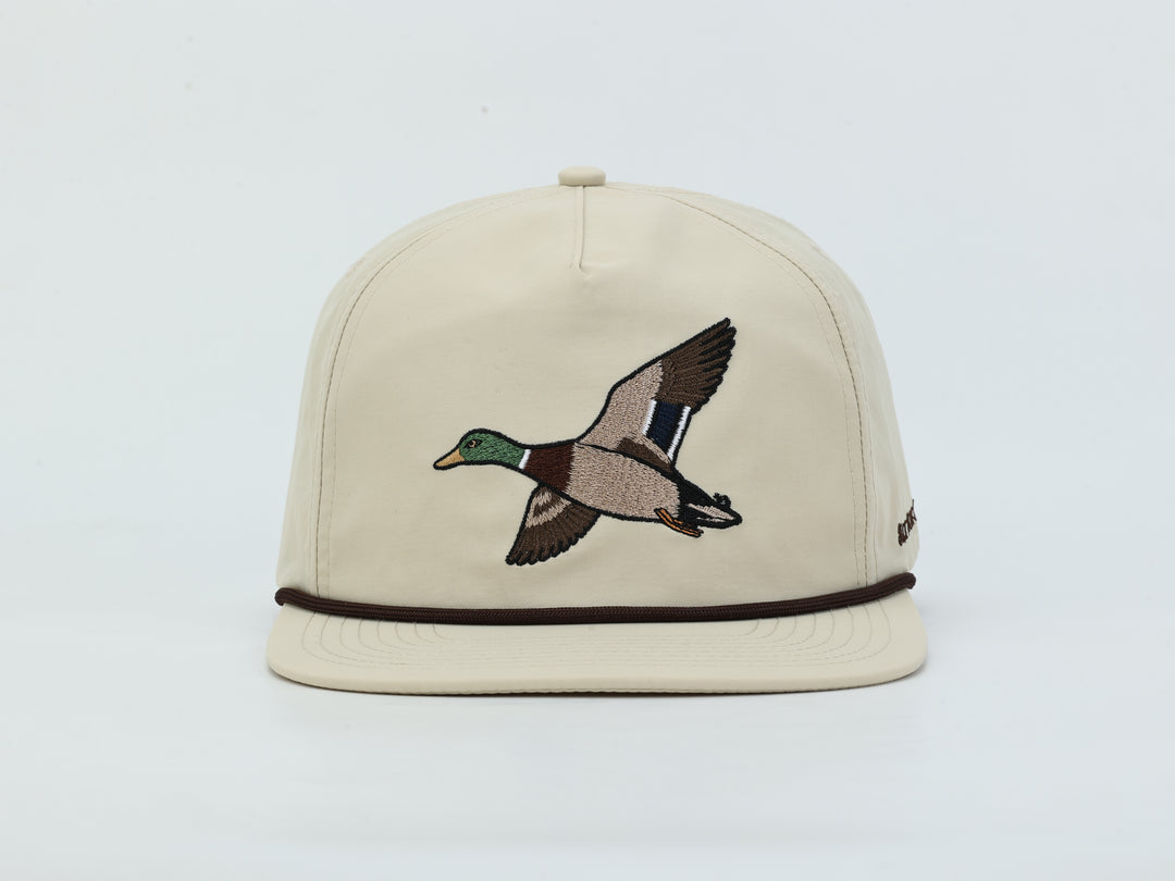 Embroidered Duck - Tan - Rope Hat
