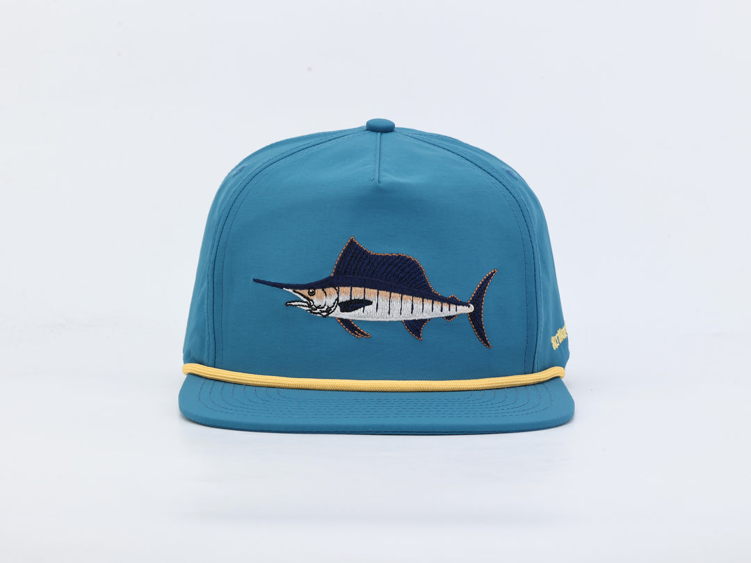 Embroidered Marlin - Blue - Rope Hat