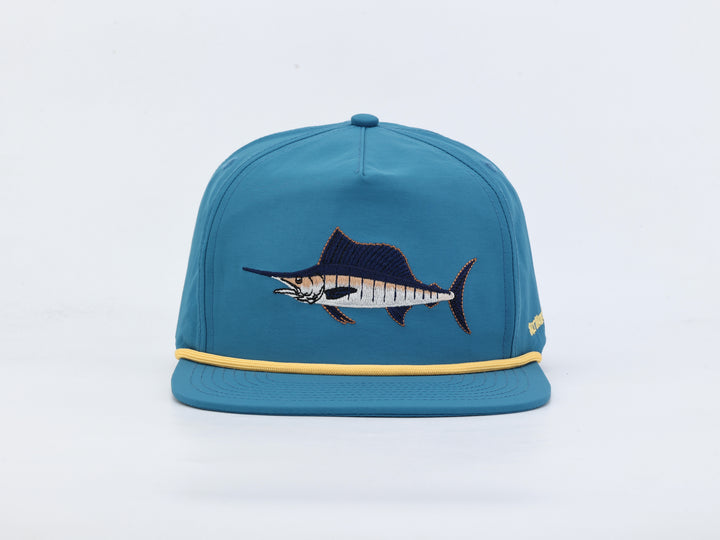 Embroidered Marlin - Blue - Rope Hat
