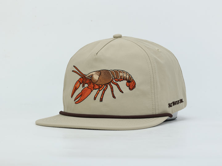 Embroidered Crawfish - Khaki - Rope Hat