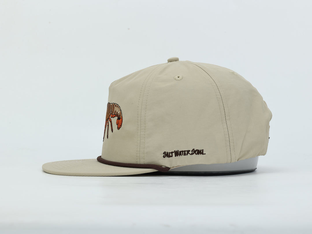 Embroidered Crawfish - Khaki - Rope Hat