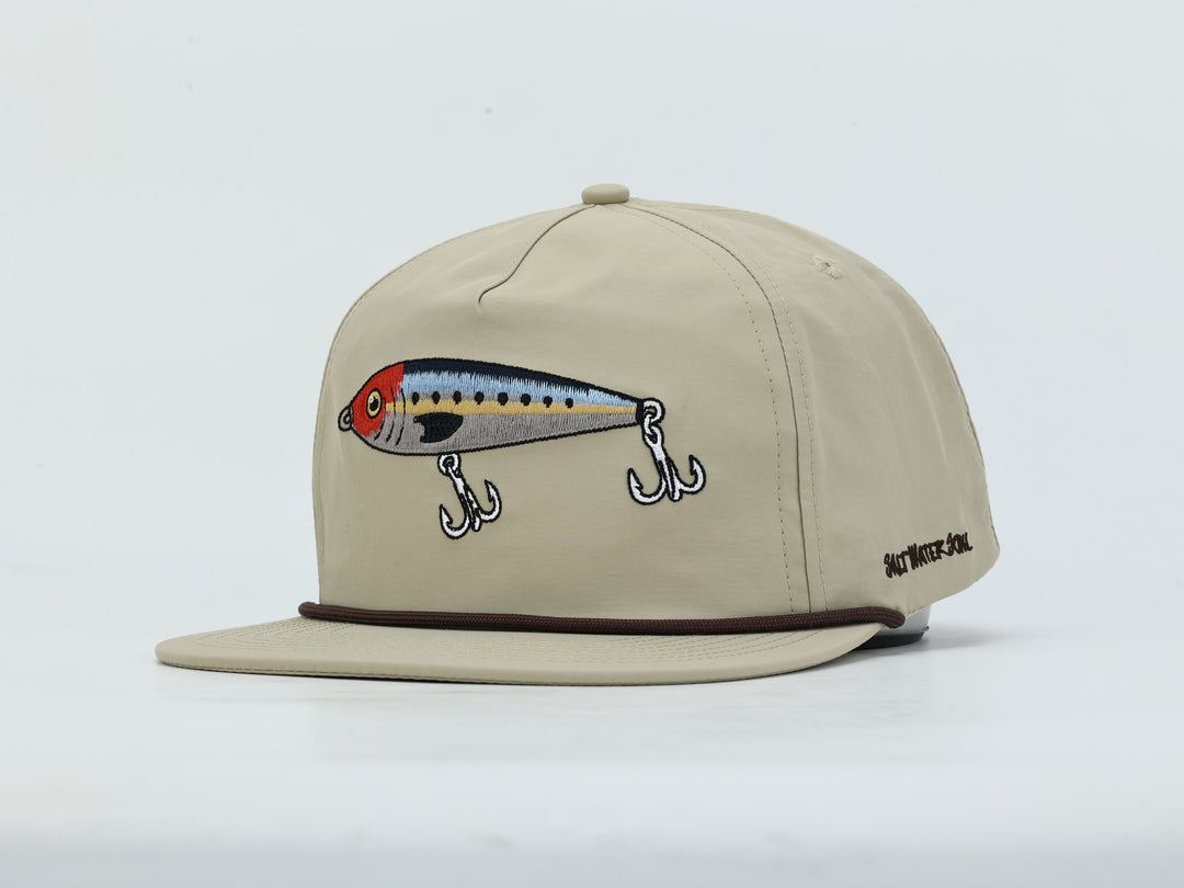 Embroidered Lure - Khaki - Rope Hat