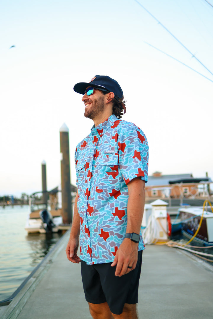Texas Burnt Orange Camo Fishing Shirt