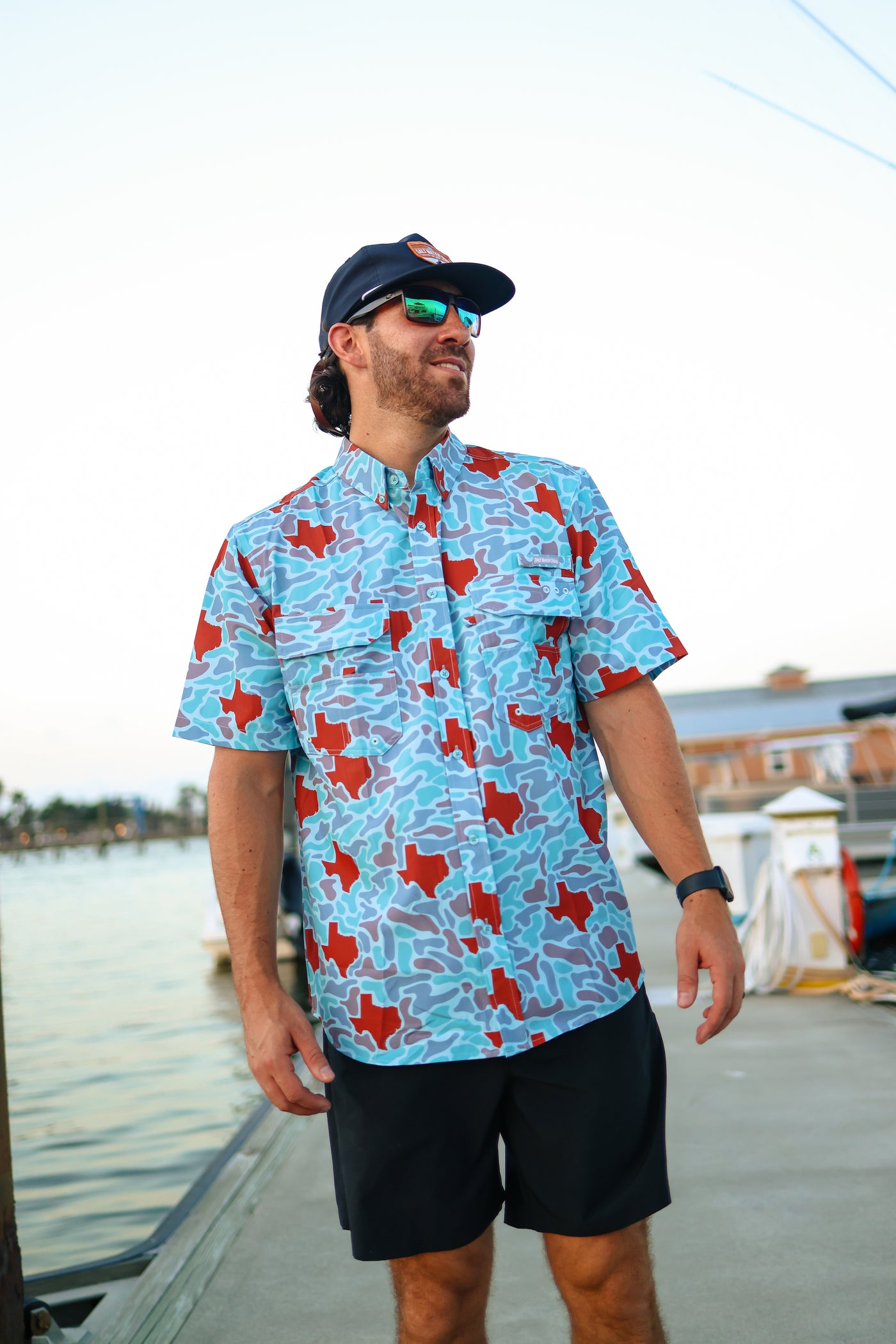 Texas Burnt Orange Camo Fishing Shirt