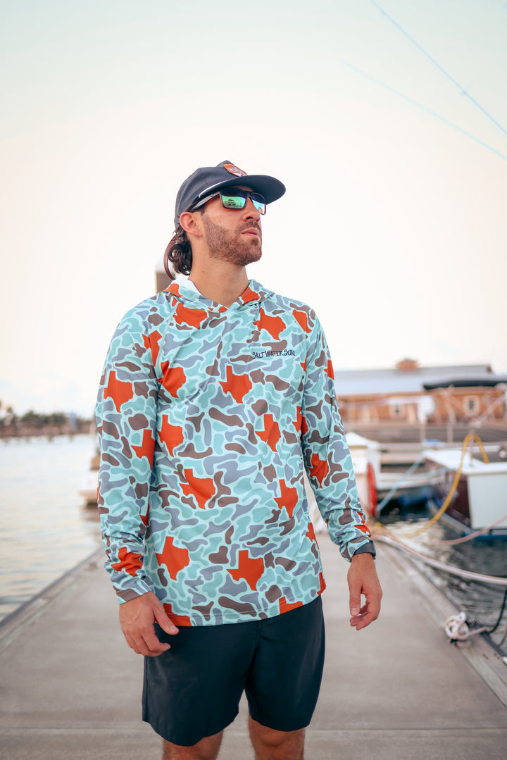 Burnt Orange Texas Camo Performance Hoodie