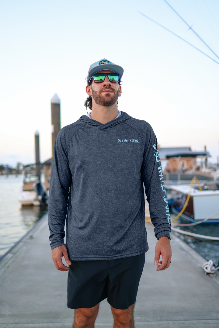 Flounder Classic Navy Performance Hoodie