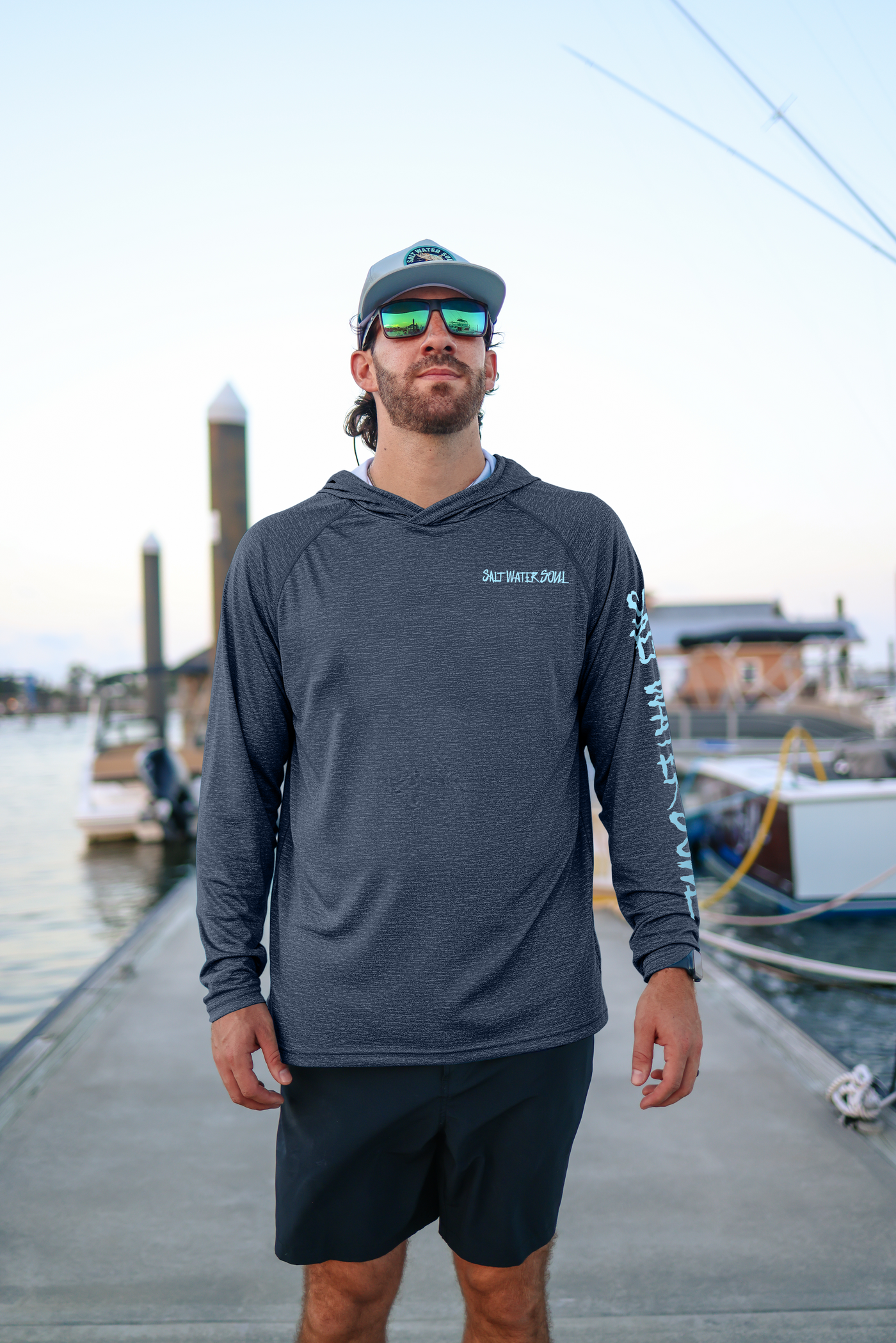 Flounder Classic Navy Performance Hoodie