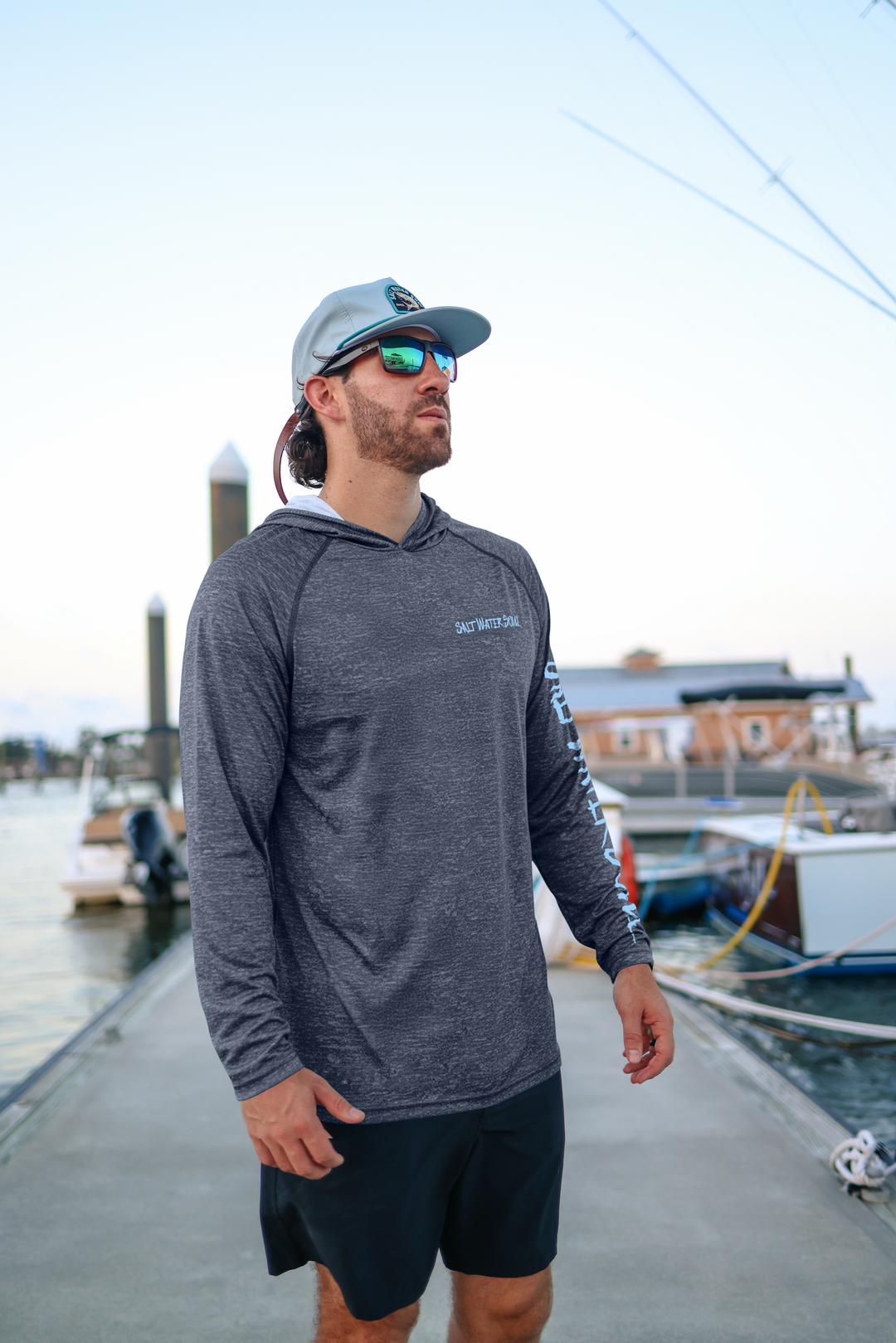 Flounder Classic Navy Performance Hoodie