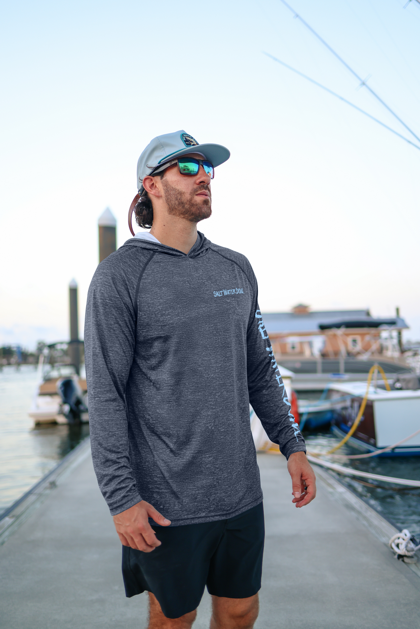 Flounder Classic Navy Performance Hoodie