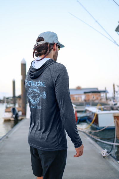 Flounder Classic Navy Performance Hoodie