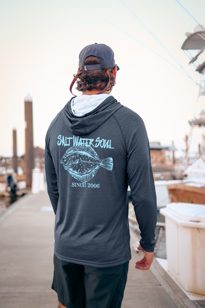Flounder Classic Navy Performance Hoodie