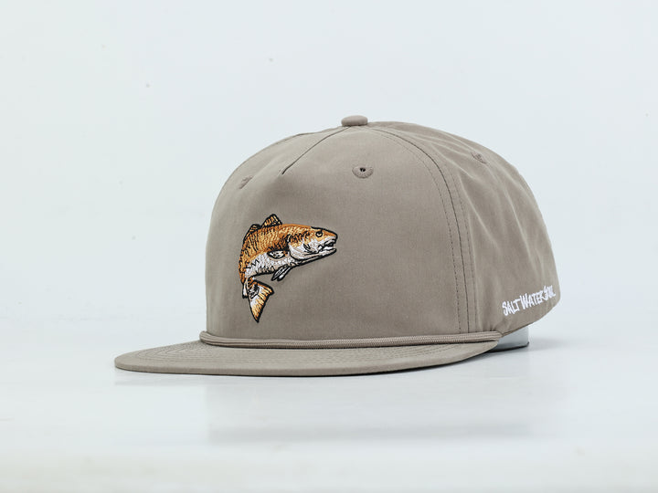 Embroidered Redfish - Stone - Rope Hat