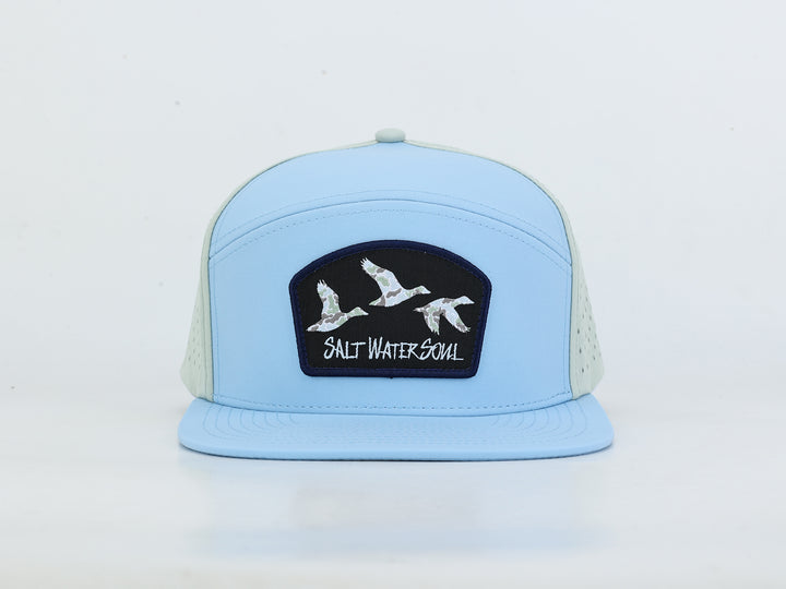 Camo Ducks - Light Blue &amp; Green - Vented Hat