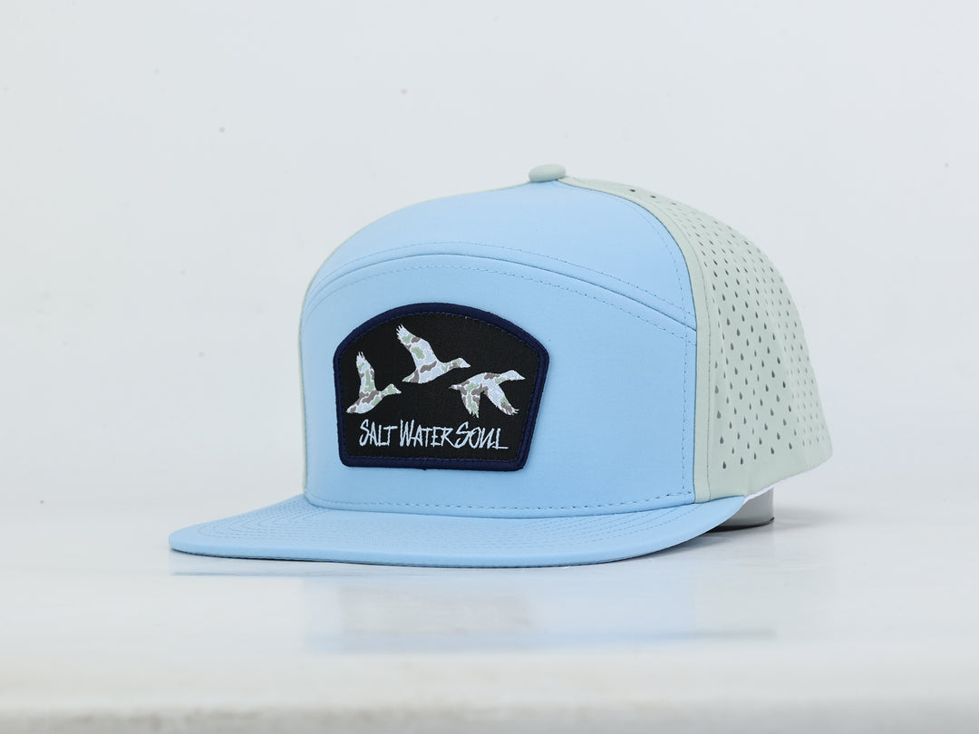 Camo Ducks - Light Blue &amp; Green - Vented Hat