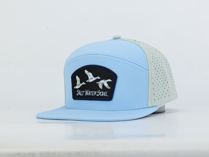 Camo Ducks - Light Blue &amp; Green - Vented Hat