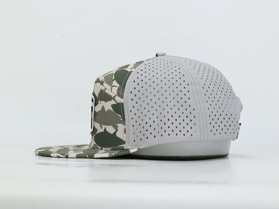 Flounder Wordmark - Fish Camo - Vented Hat