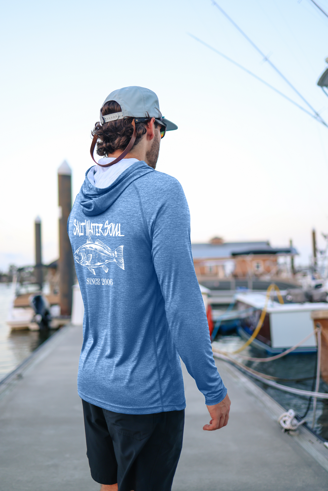 Redfish Classic Light Blue Performance Hoodie