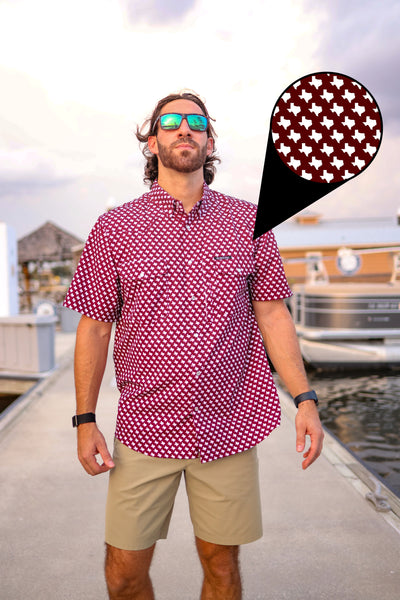 The Maroon Pearl Snap Fishing Shirt