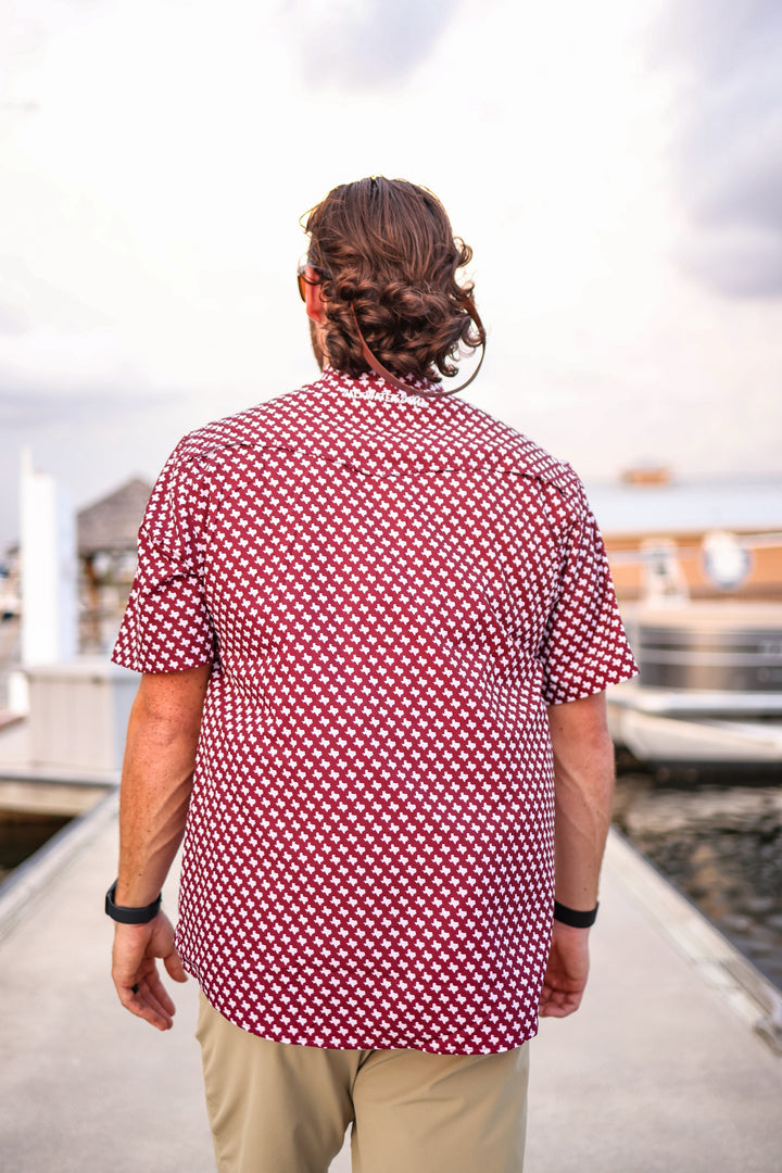 The Maroon Pearl Snap Fishing Shirt
