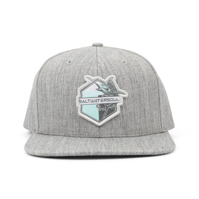 Gray Marlin Snapback Hat