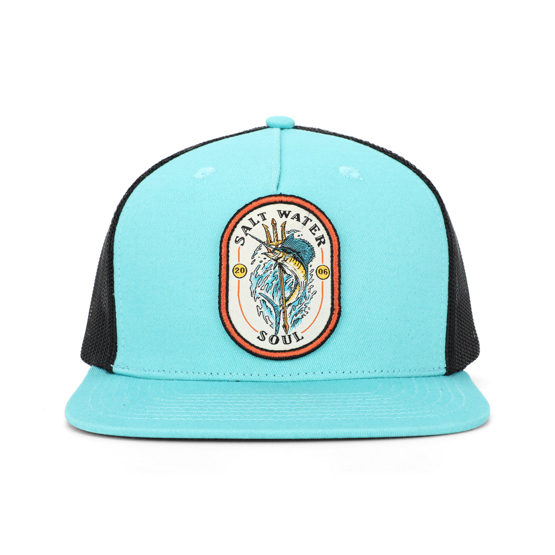 Marlin Trident - Teal - Mesh Trucker Hat