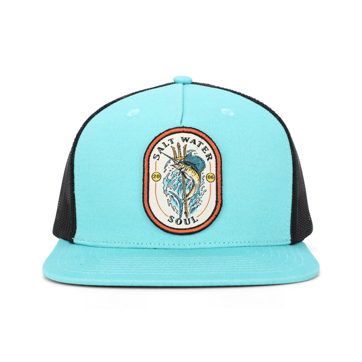 Marlin Trident - Teal - Mesh Trucker Hat