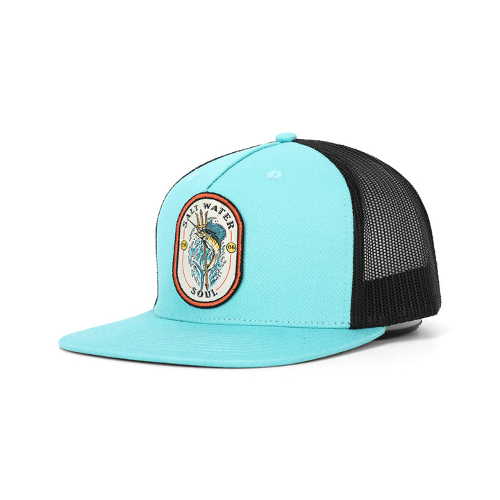 Marlin Trident - Teal - Mesh Trucker Hat