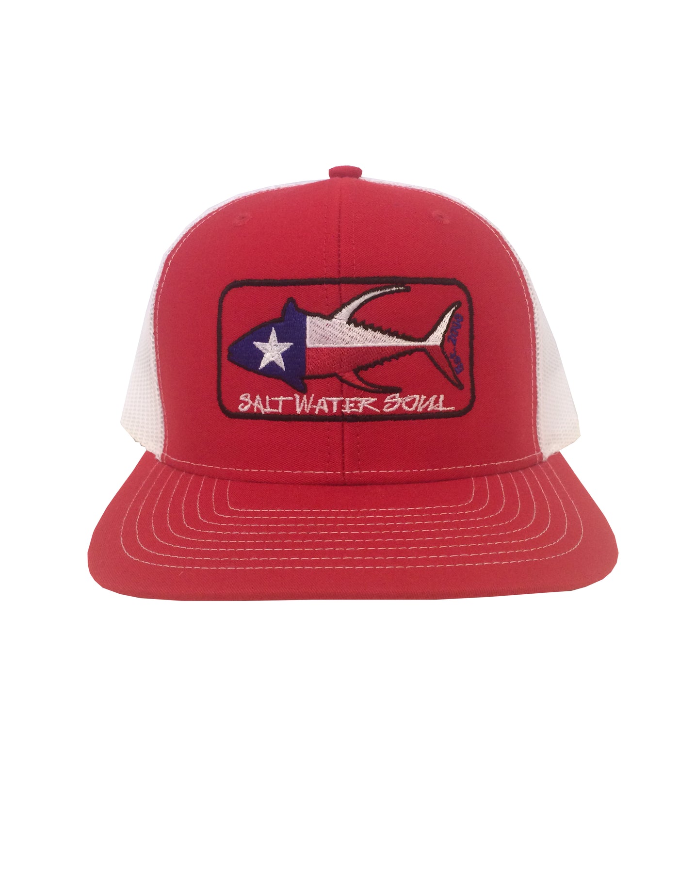 Texas Tuna Snapback Mesh Hat - Red / White