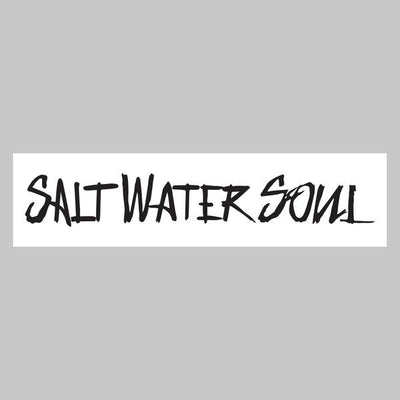 SALTWATERSOUL Black Letter 8" x 2"  Decal - saltwater-soul